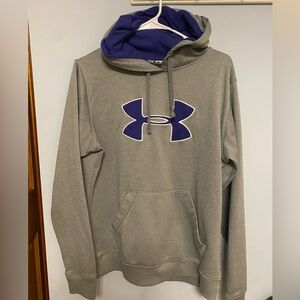 Under Armour Gray Hoodie with Bold Purple Logo
